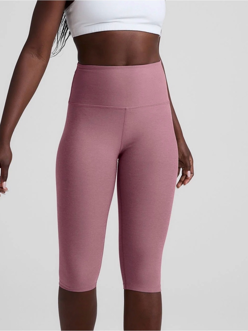 Beyond Yoga Mauve Pink capri “pedal pushers” High-Waist leggings